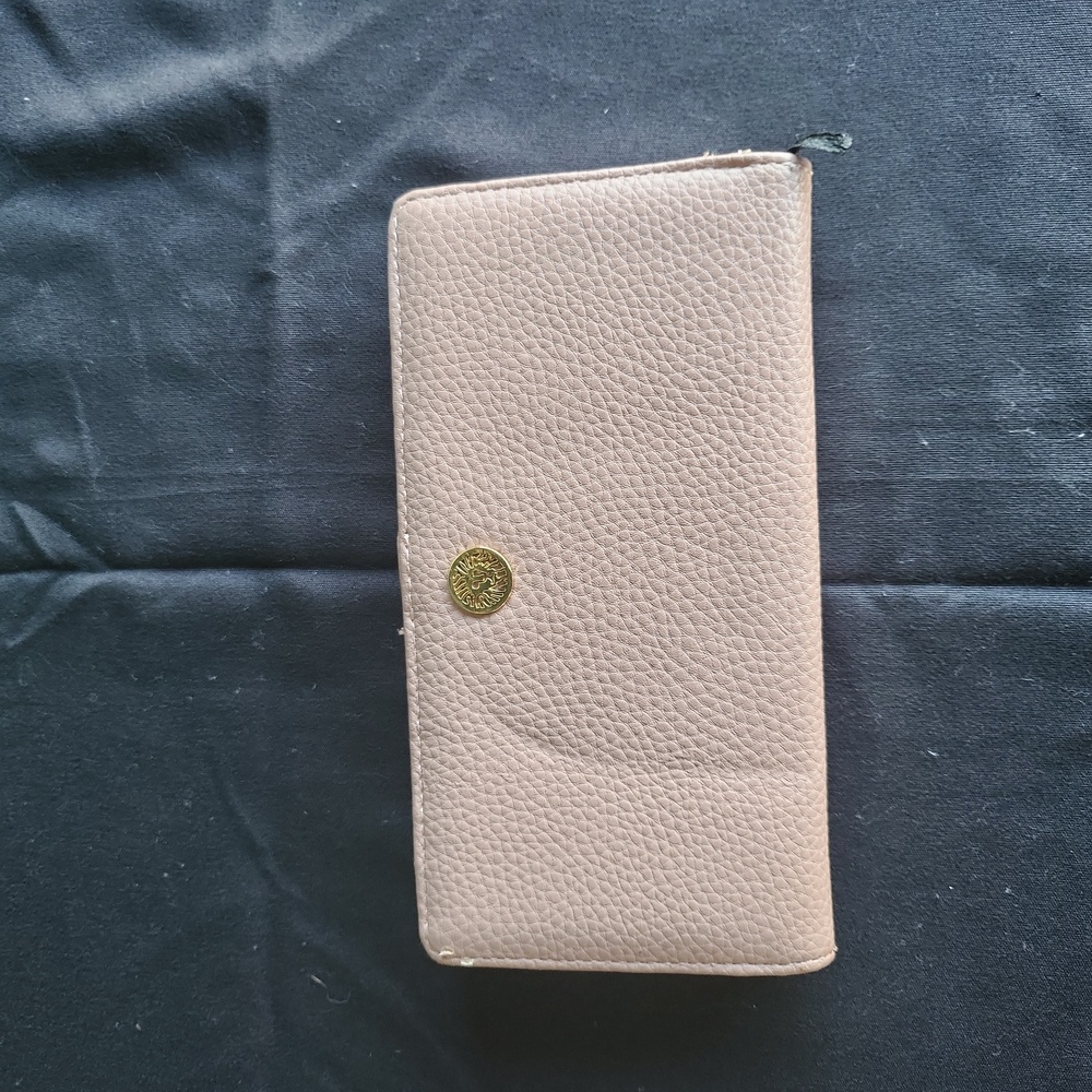 Anne Klein~Taupe Textured Wallet with Gold Accent